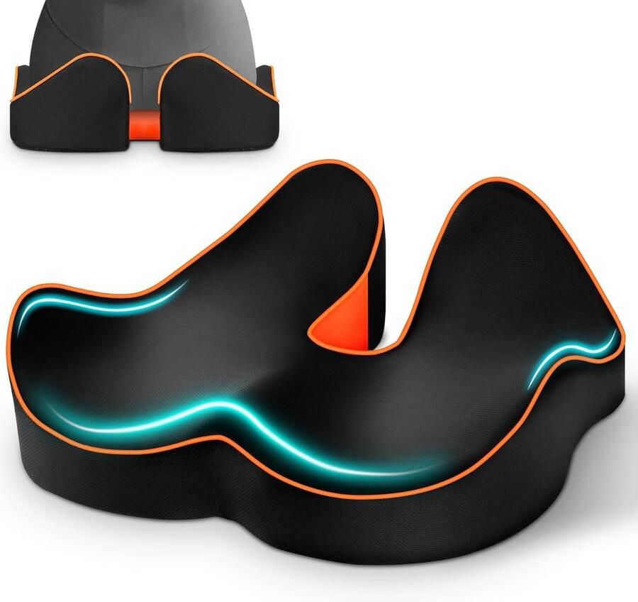 Ophy 2 sets Zitkussen Ergonomisch stuitbeenkussen voor staartbeenpijn Ischiaspijnverlichting en aambeien Zitkussen van traagschuim voor bureaustoel Autostoel en rolstoel