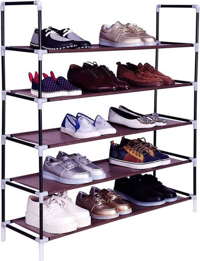 Opline Schoenenrek – 5 Lagen – Schoenenrek – Metalen Schoenenkast – Opbergsysteem Schoenen – Ruimtebesparend