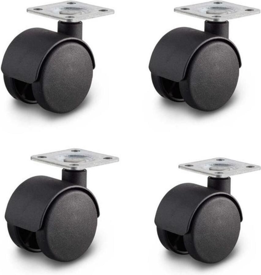 Orange85 Zwenkwielen set van 4 Zwart Bureaustoel 40mm Zwenkwieltjes