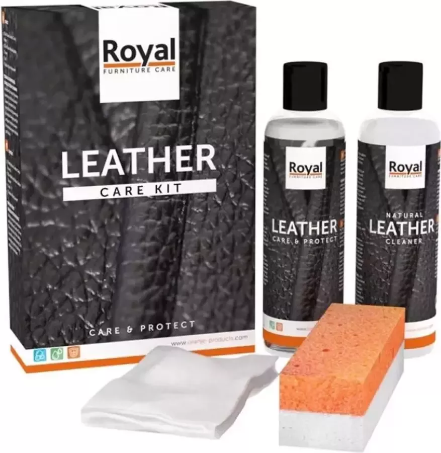 Oranje Furniture Care Onderhoud leer Leather Care & Protection Set 2x250 ml leer onderhoud