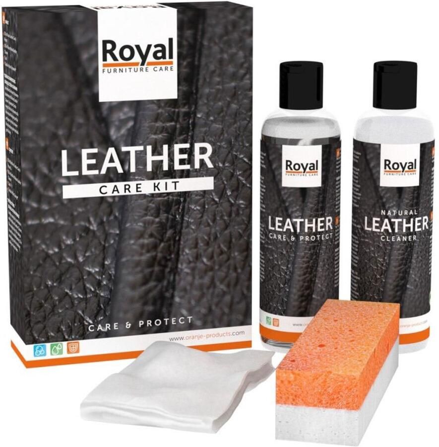 Oranje Furniture Care Leerverzorging & Beschermingsset – 2 x 150 ml