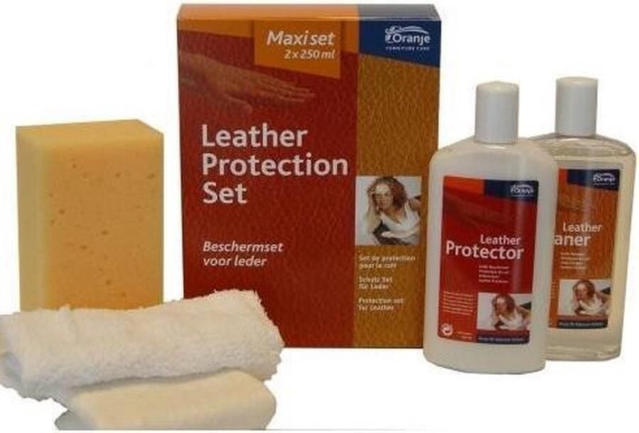 Oranje Furniture Care Onderhoud leer Leather Care & Protection Set 2x150 ml leer onderhoud - Foto 2