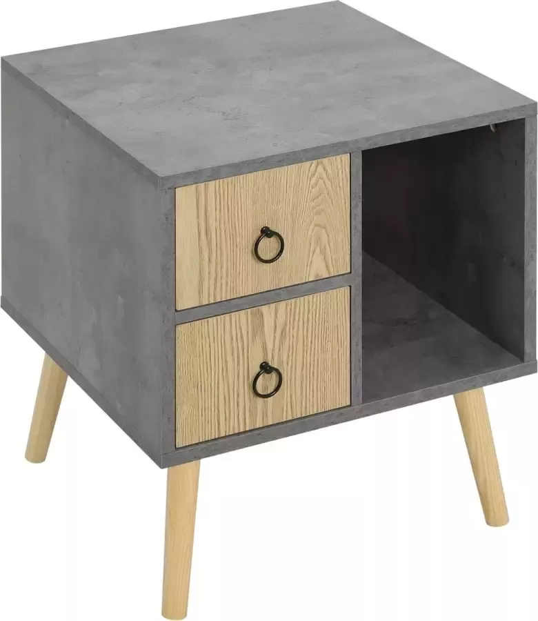 Organized tables Strak Design Nachtkastje Industriële Kast Nachtkastjes Organizer Salontafel Bijzettafel Nachtkastje Licht Hout Met Grijs