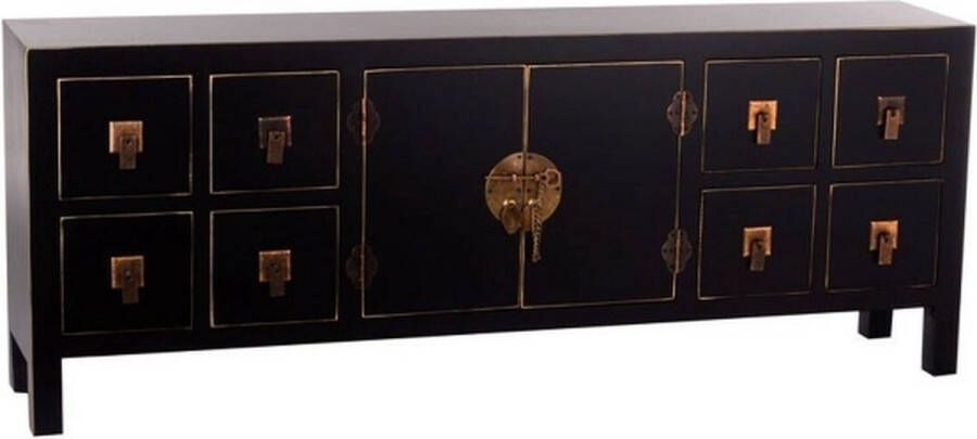 ORIENTE TV-MEUBEL ZWART GOUDEN HOUT 130 X 24 X 50 5 CM