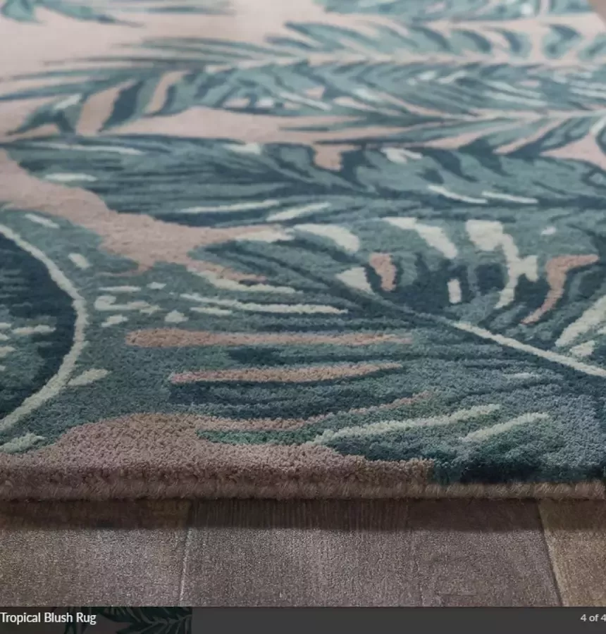 Origin Rug Collection Origin Rug Vloerkleed 'Tropical Blush' Groen Beige 80x150 cm