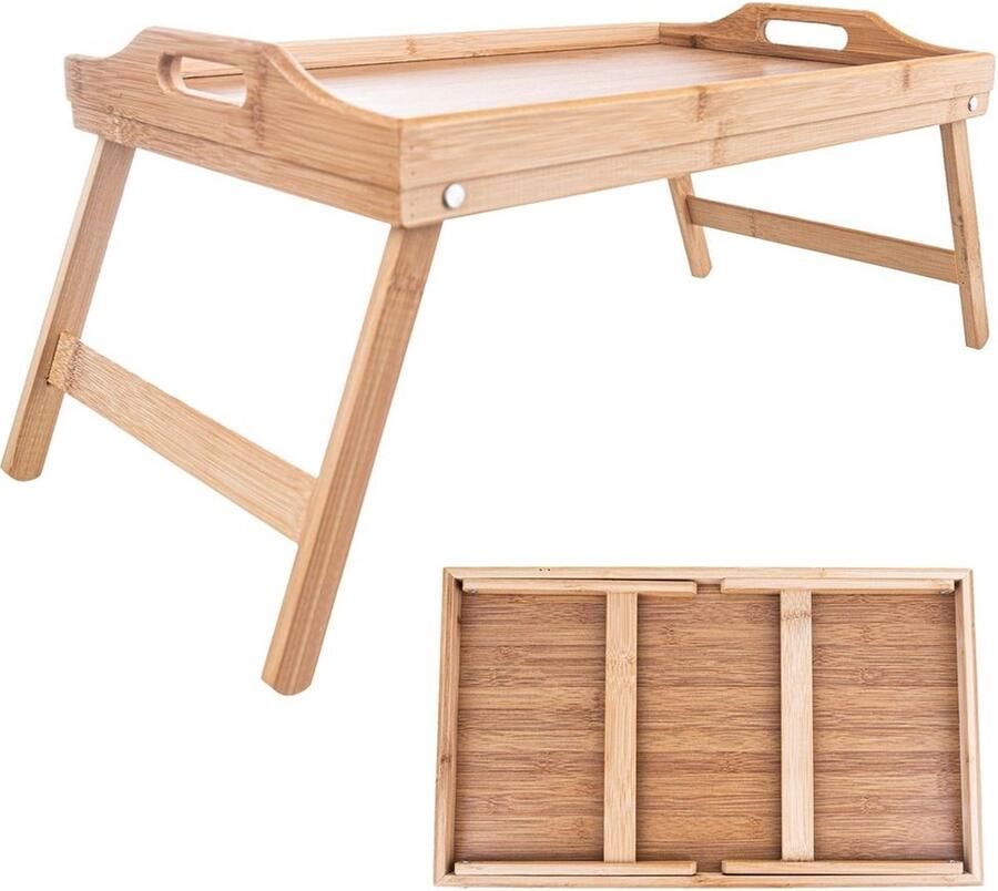 Orion group Ontbijttafel Houten Opvouwbaar 50x30x24 5 cm Bedtafel Tafeltje Laptoptafel Tafeltje Tablettafel