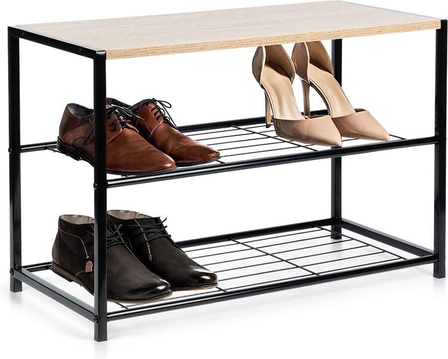 Orion group Schoenenrek Metaal 4 Niveaus 63x30x43 cm Schoenenbank Schoenenkast Opbergrek