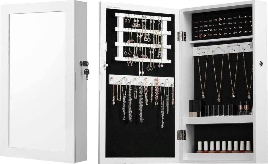 Orion Sieradenkast Spiegelkast Wandkast Afsluitbare Wandkast 10cm x 37cm x 67cm