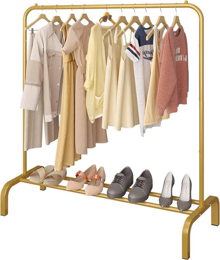 Orion Store Gouden kapstok 110 cm metalen kledingstang Kapstok met basis voor jassen rokken overhemden truien goud