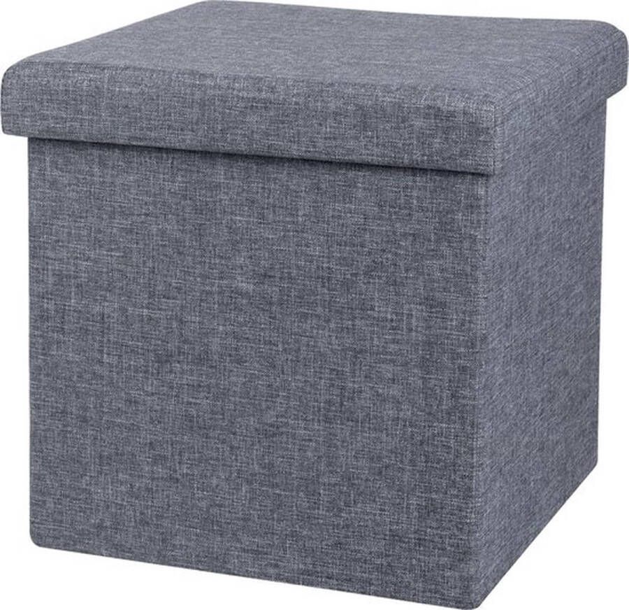 Orion Store Opbergkist Opvouwbaar Zitkist Zitbank Met Opbergruimte Kist Met Deksel Ruimtebesparend zit bank Zitbank Met Opbergruimte Opvowbare Poef Opbergdoos Ruimtebesparend zit bank Slaapkamer Hal Grijs 38 x 38 x 38 cm