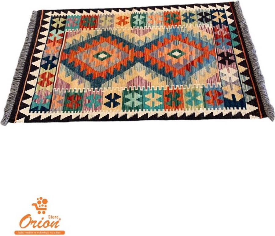 Orion Store Tapijt Rug Kilim Handgemaakte Kelim Authentiek Cadeau Speciaal Cadeau Uniek Cadeau Speciaal Present Handgemaakt Vloerkleed Afmetingen: 125 cm * 74 cm