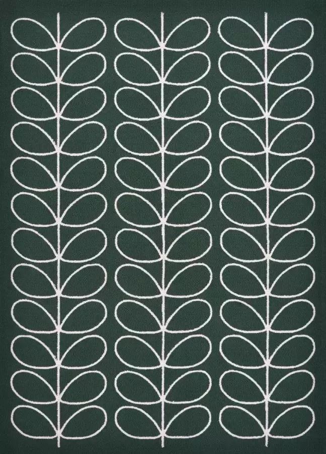 Orla Kiely Linear Stem Jade Outdoor 460507 Vloerkleed 200x280 Rechthoek Buiten Laagpolig Tapijt Modern Groen Wit - Foto 3