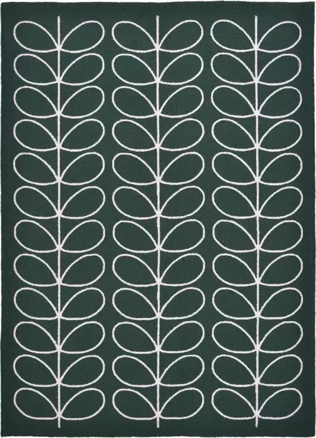 Orla Kiely Linear Stem Jade Outdoor 460507 Vloerkleed 200x280 Rechthoek Buiten Laagpolig Tapijt Modern Groen Wit - Foto 2