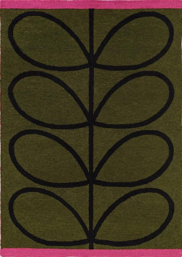 Orla Kiely Linear Stem Olive 464407 Vloerkleed 160 x 230 cm Groen Rectangular PET Eetkamer Woonkamer Slaapkamer Bloemen Modern Buitentapijten - Foto 2