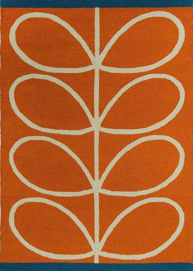 Orla Kiely Linear Stem Orange 464403 Vloerkleed 140 x 200 cm Oranje Rectangular PET Eetkamer Woonkamer Slaapkamer Bloemen Modern Buitentapijten - Foto 2