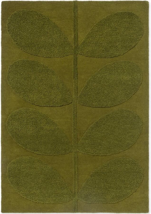 Orla Kiely Solid Stem Fern 158307 Vloerkleed 120 x 180 cm Green Rectangular Wool Dining room Living room Floral Retro Modern
