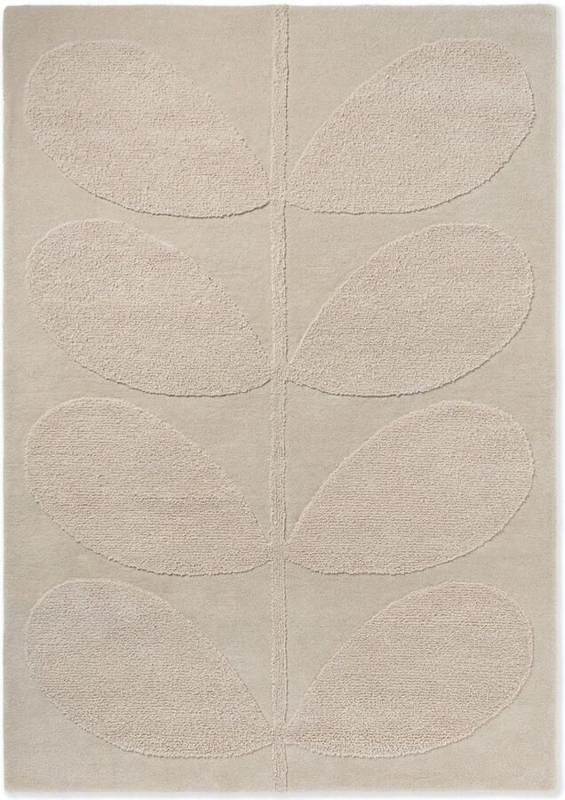 Orla Kiely Solid Stem Ecru 158309 Vloerkleed 250 x 350 cm Beige Rectangular Wool Dining room Living room Floral Scandinavian Retro Bohemian Modern