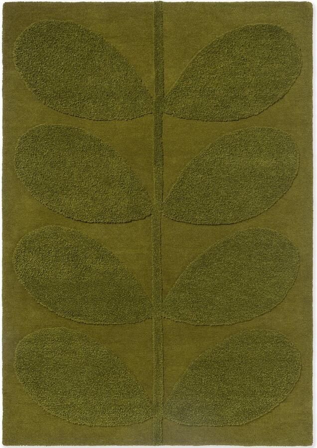 Orla Kiely Solid Stem Fern 158307 Vloerkleed 250 x 350 cm Green Rectangular Wool Dining room Living room Floral Retro Modern