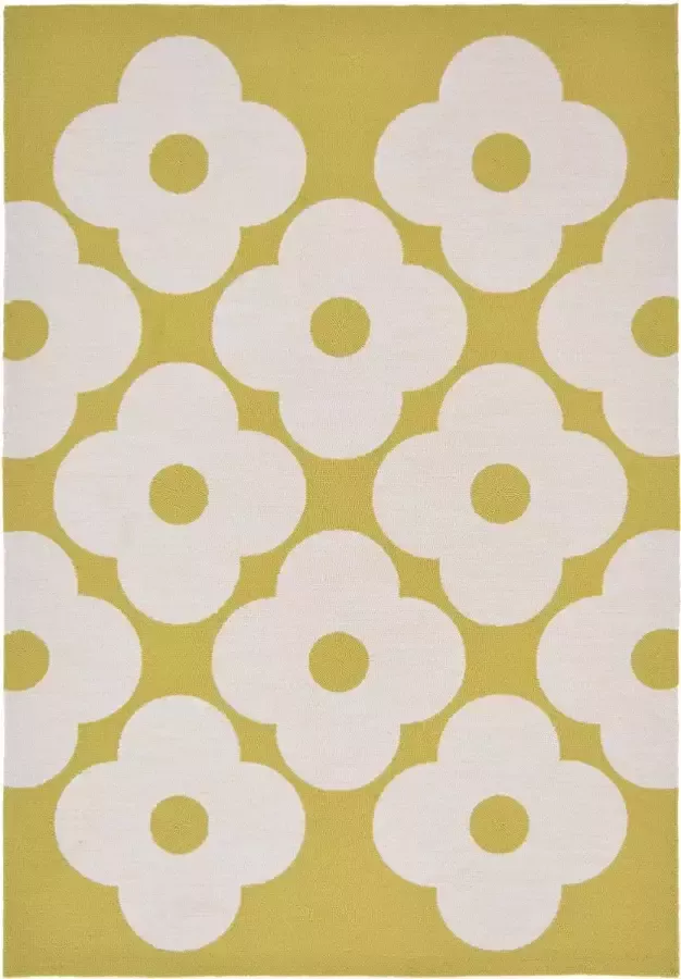 Orla Kiely Spot Flower Dandelion Outdoor 460806 Vloerkleed 140x200 Rechthoek Buiten Laagpolig Tapijt Modern Geel Wit - Foto 2