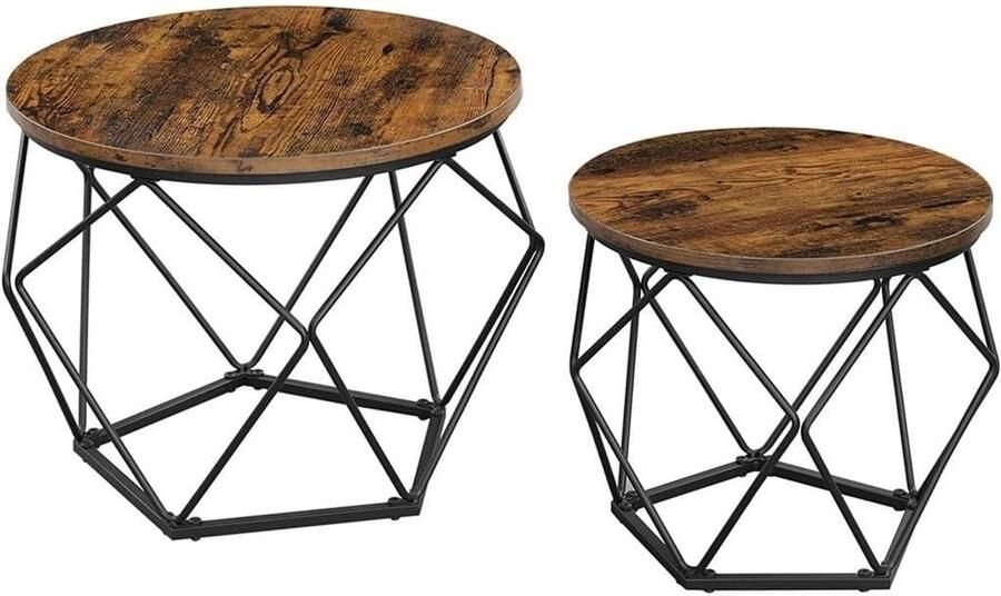 Oskar Salontafel 2 stuks kleinere tafel: 40 x 36 cm (diameter x hoogte) grotere 58 x 55 5 x 13 cm. LET040B01V1