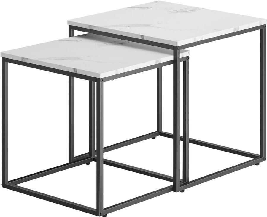 Oskar Salontafel vierkant 2 stuks marmer zwarte poten