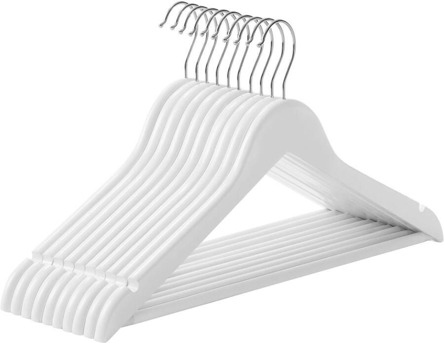 Oskar Witte houten hangers 10 stuks CRW03W10