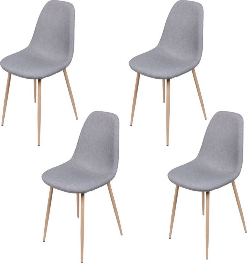 Oslo Eetkamerstoel Scandinavisch Lichtgrijs Stof 45 x 54 x 87 cm