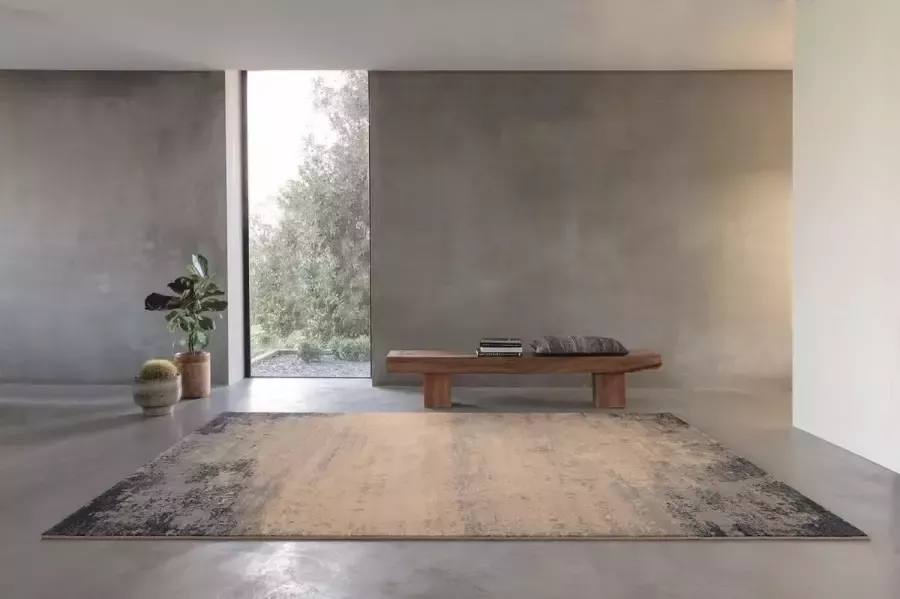 OSTA Belize – Vloerkleed – Tapijt – geweven – wol – eco – duurzaam modern vintage Blauw Beige 140x200