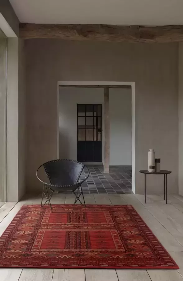 OSTA Kashqai – Vloerkleed – Tapijt – geweven – wol – eco – duurzaam modern landelijk Rood Patroon 200x300
