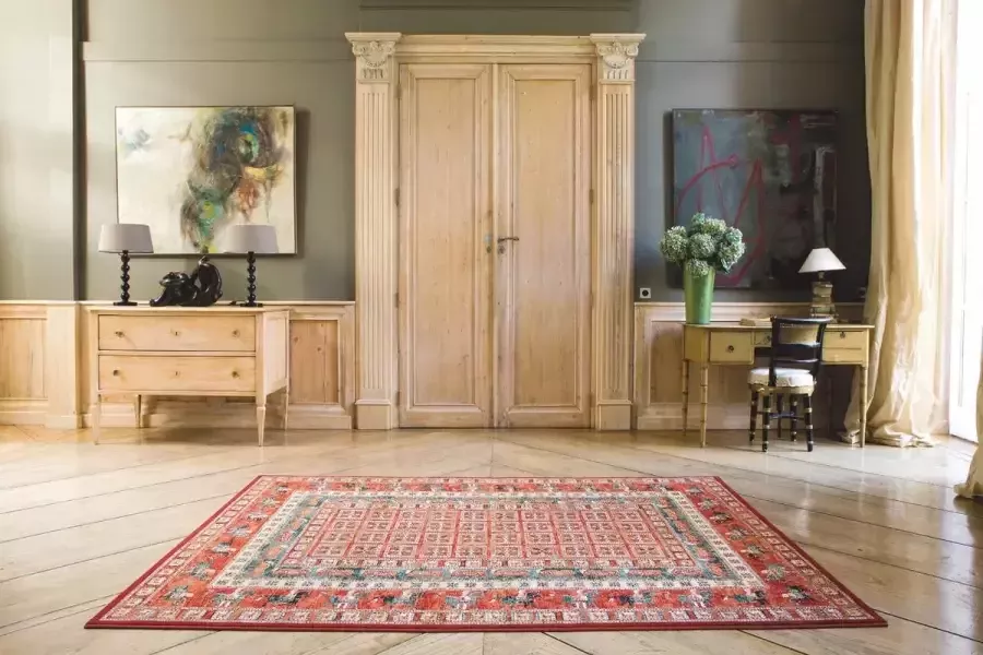 OSTA Kashqai – Vloerkleed – Tapijt – geweven – wol – eco – duurzaam modern landelijk Rood Vierkant 67x130