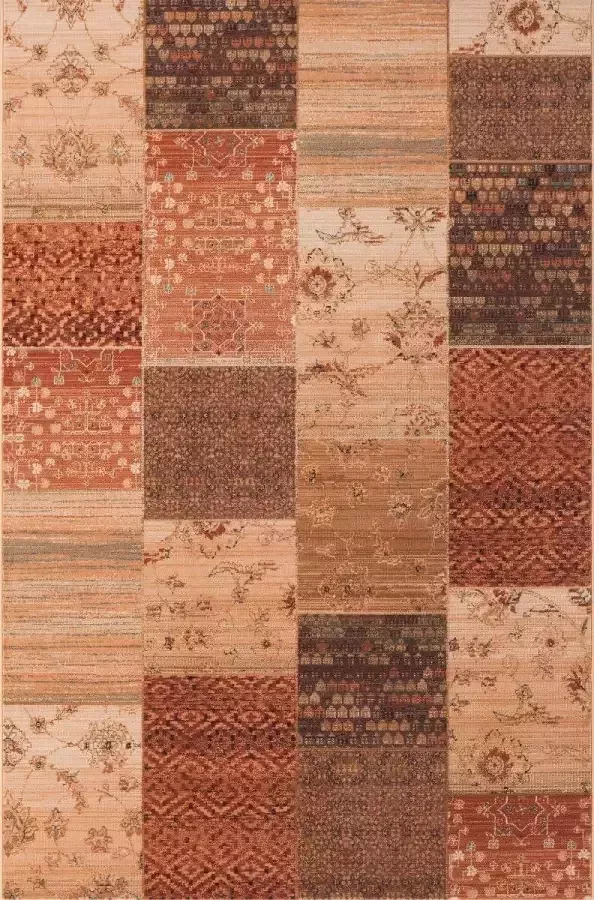 OSTA Kashqai – Vloerkleed – Tapijt – geweven – wol – eco – duurzaam modern landelijk Rood Vierkant Patroon 67x130