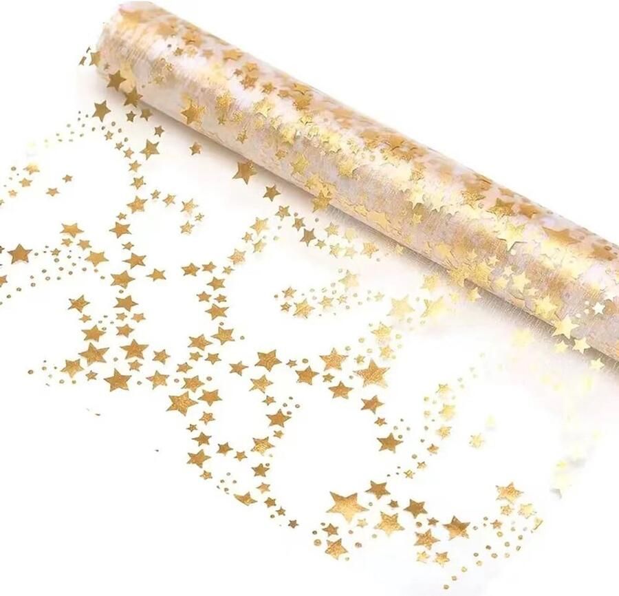 OTRO Gouden Ster Tafelloper Duurzaam en Elegant 1 stuk 28 cm x 10 m