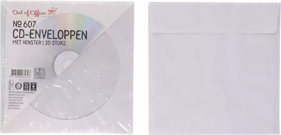 Out of office CD Envelop met venster 20 stuks Cd's opbergen DVD hoesje DVD's