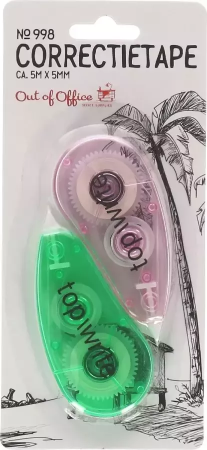 Out of office Correctie tape 2 delig 5 meter x 5 mm