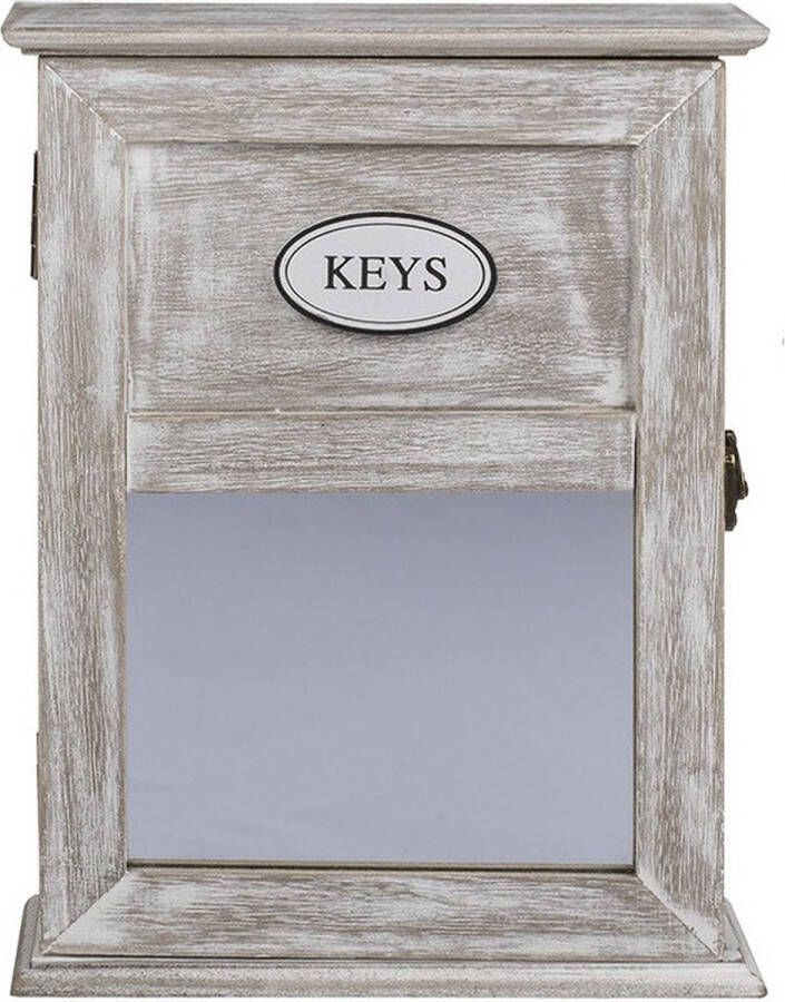Out of the Blue Locker sleutelkastje van hout met antiek-finish 20 x 26.5 cm Sleutel kluisje opberg kastje