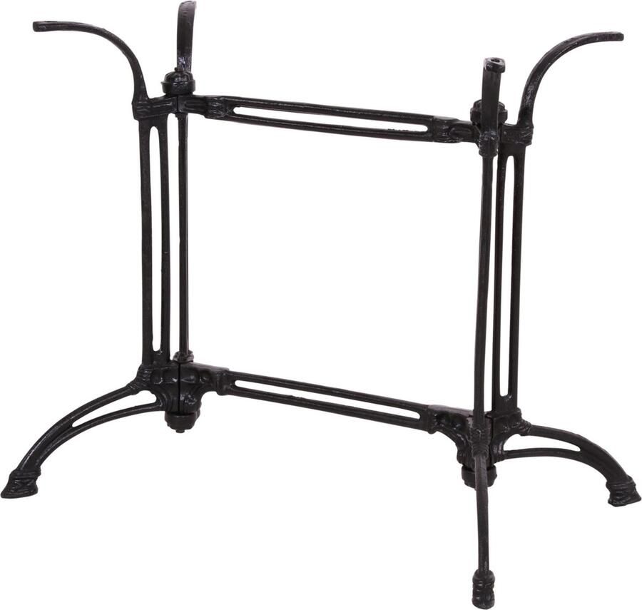 Sunburst Tafelonderstel gietijzer voor rechthoekige bladen Zwart