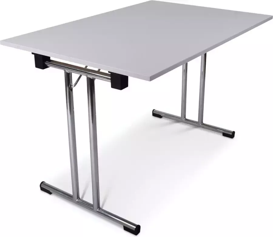 Outmate Inklapbare tafel recht 120x80 T-frame Blad: Grijs Frame: Chrome