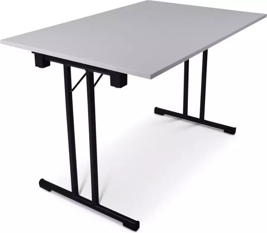 Outmate Inklapbare tafel recht 120x80 T-frame Blad: Grijs Frame: Zwart