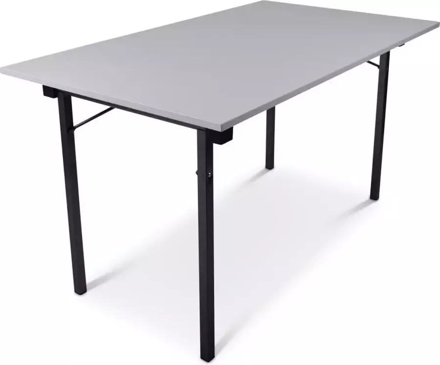 Outmate Inklapbare tafel recht 140x80 U-frame Blad: Grijs Frame: