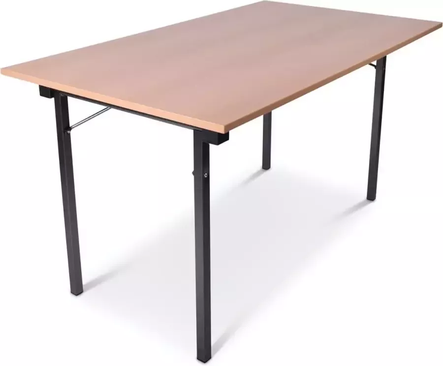 Outmate Inklapbare tafel recht 140x80 U-frame Blad: Houtkleur Frame: