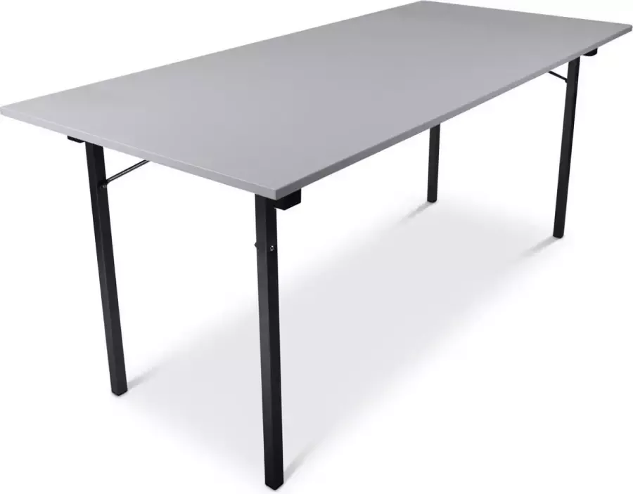 Outmate Inklapbare tafel recht 160x80 U-frame Blad: Grijs Frame: