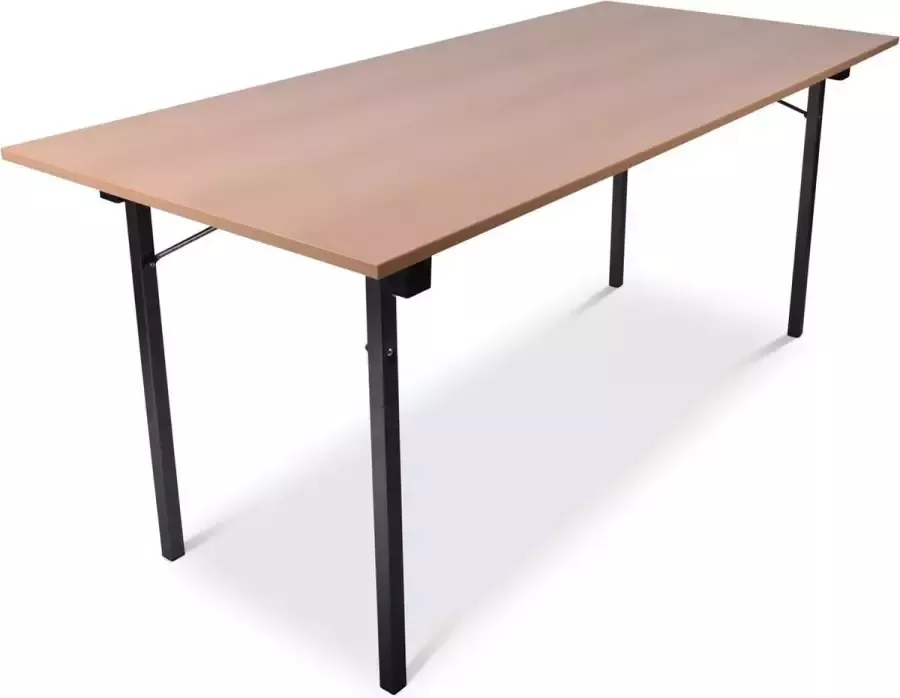Outmate Inklapbare tafel recht 160x80 U-frame Blad: Houtkleur Frame: