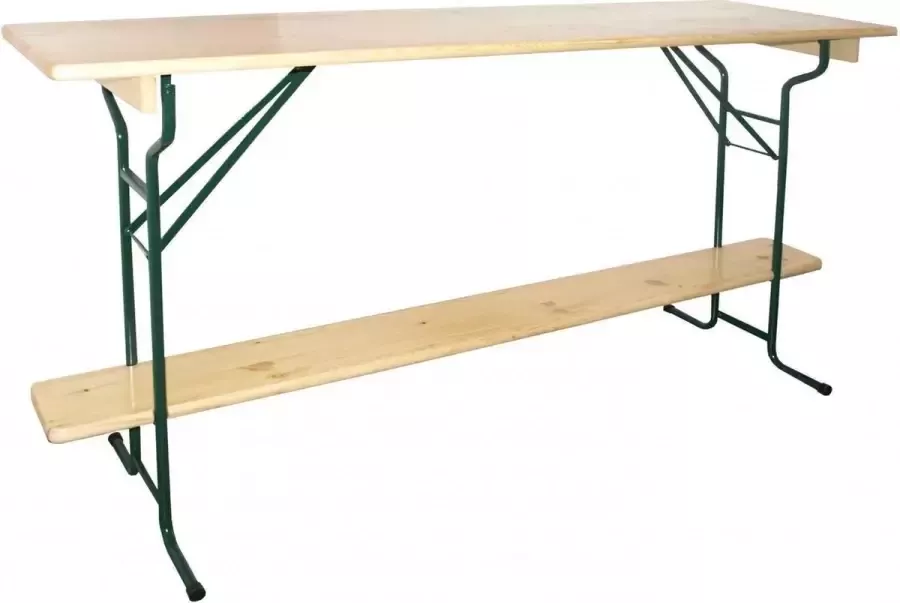 Outmate Statafel biertafel 220 x 60 Premium Groen onderstel Blad: Frame: Zwart