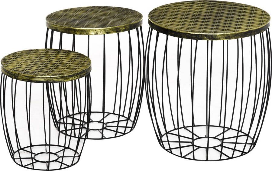 Outsunny Balkontafel Set van 3 met Draadframe Opslagruimte