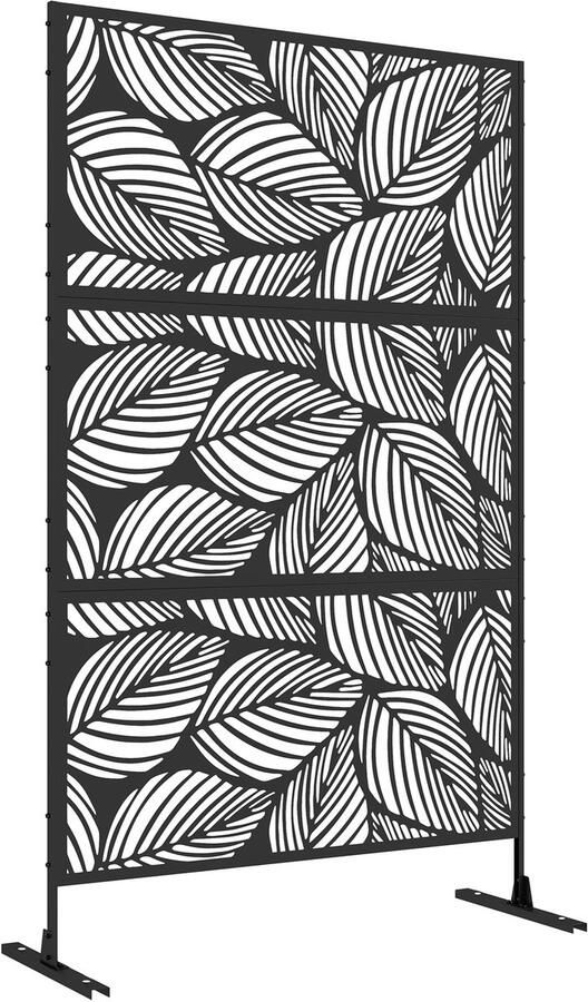 Outsunny Gartensichtschutz Stahl Schwarz