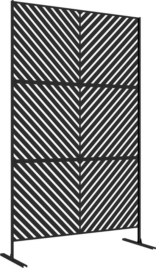 Outsunny Gartensichtschutz Stahl Schwarz