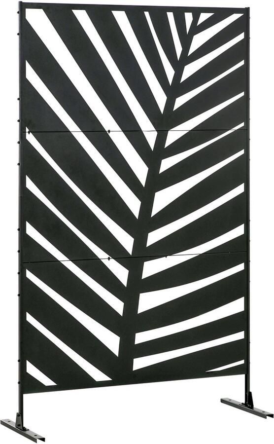 Outsunny Sichtschutz Stahl Schwarz