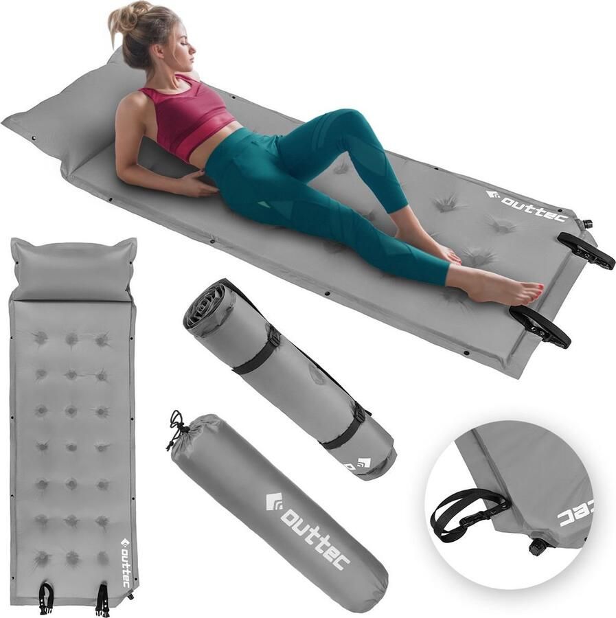 Outtec Zelfopblazend Luchtmatras Luchtbed Slaapmat 193x68 cm Ultralicht Waterdicht Opblaasbaar Matras Camping Outdoor