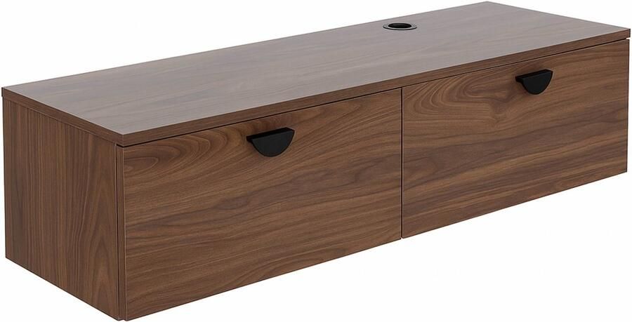 Oviala 120 cm industriële wand-tv-kast van donker hout Jessy