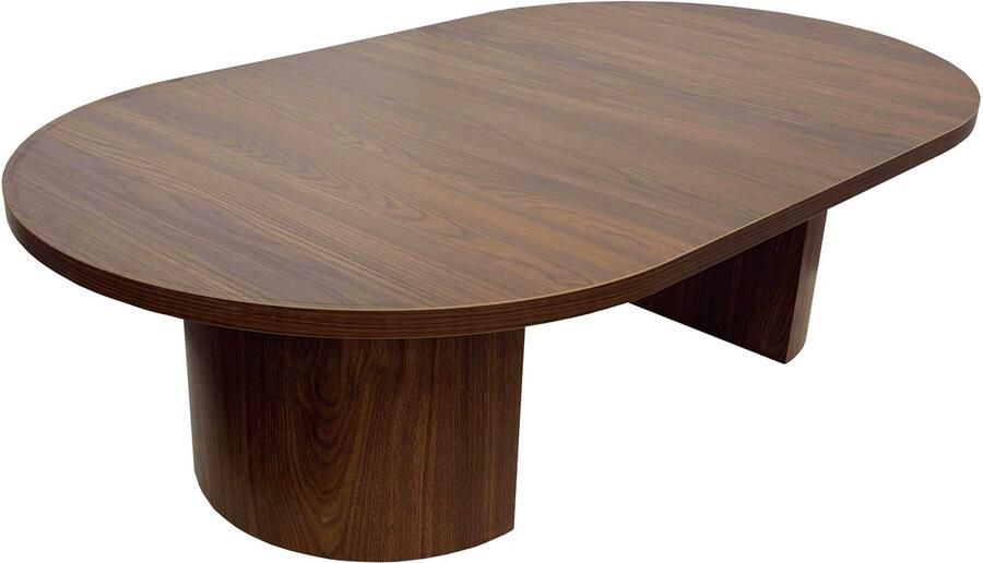 Oviala 120 cm moderne ovale salontafel met donker houtlook Trinity
